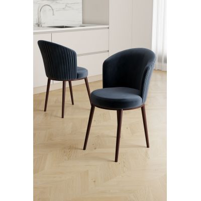 Set scaune 2 piese, Hanah Home, Risa, Antracit/Maro