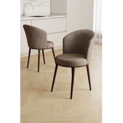 Set scaune 2 piese, Hanah Home, Risa, Cappuccino/Maro