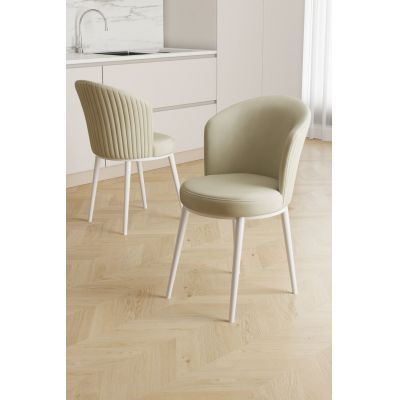 Set scaune 2 piese, Hanah Home, Risa, Crem/Alb