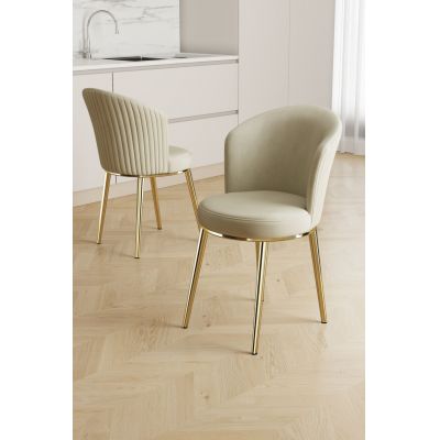 Set scaune 2 piese, Hanah Home, Risa, Crem / Aur