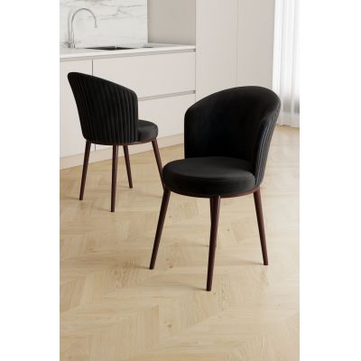 Set scaune 2 piese, Hanah Home, Risa, Negru/Maro