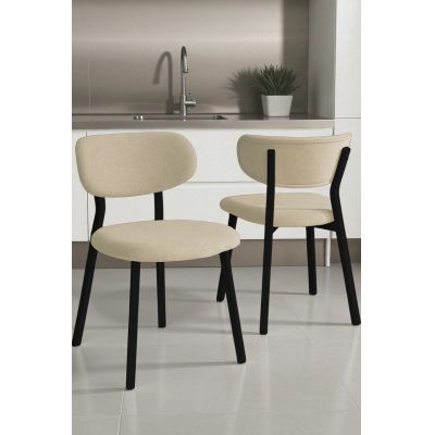 Set scaune 2 piese, Hanah Home, Toldy, Crem/Negru