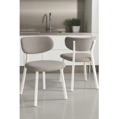 Set scaune 2 piese, Hanah Home, Toldy, Gri/Alb