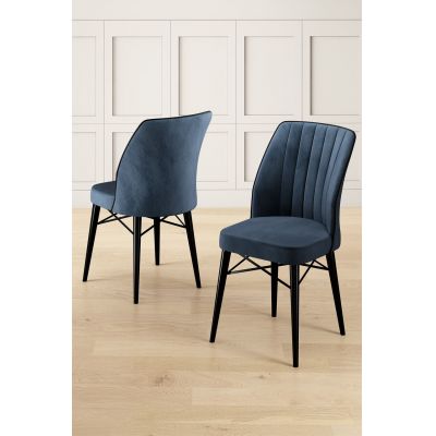 Set scaune 4 piese, Hanah Home, Nuna, Antracit / Negru