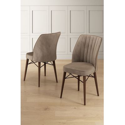 Set scaune 4 piese, Hanah Home, Nuna, Cappuccino/Maro