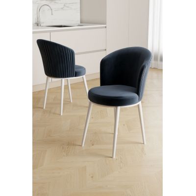 Set scaune 4 piese, Hanah Home, Risa, Antracit/Alb