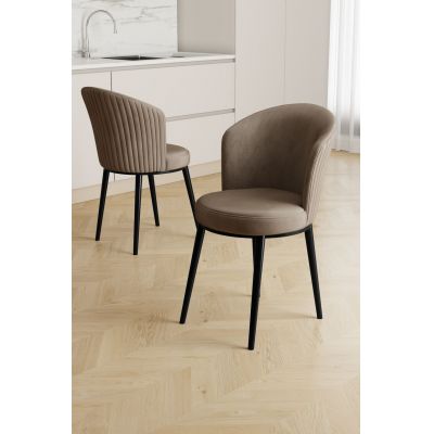 Set scaune 4 piese, Hanah Home, Risa, Cappuccino / Negru