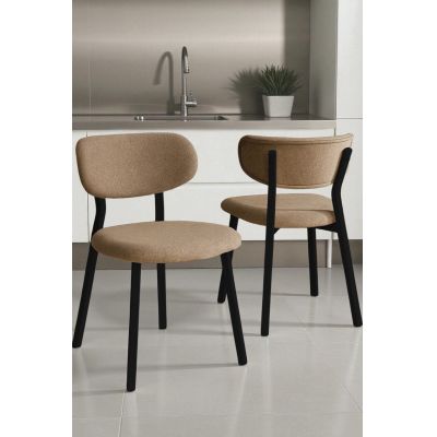 Set scaune 4 piese, Hanah Home, Toldy, Cappuccino / Negru