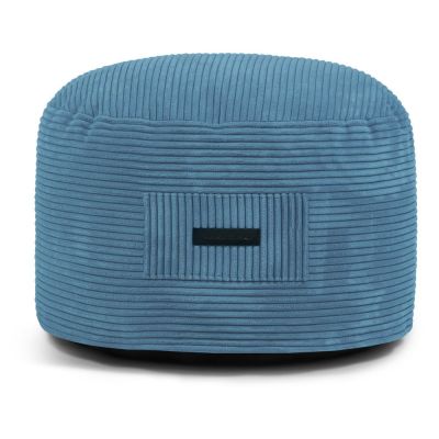 Taburet albastru cu tapițerie din catifea reiată Om 60 – SLOWDOWN