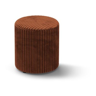 Taburet cărămiziu cu tapițerie din catifea reiată Dia – Micadoni