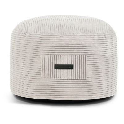 Taburet crem cu tapițerie din catifea reiată Om 60 – SLOWDOWN