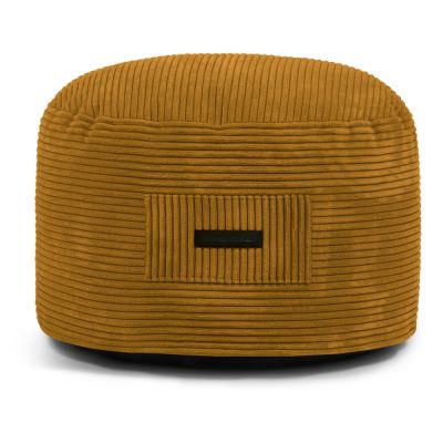 Taburet galben muștar cu tapițerie din catifea reiată Om 60 – SLOWDOWN