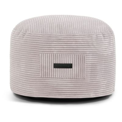 Taburet gri deschis cu tapițerie din catifea reiată Om 60 – SLOWDOWN