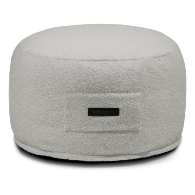 Taburet gri deschis cu tapițerie din țesătură bouclé Om 60 – SLOWDOWN