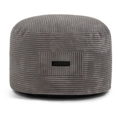 Taburet gri închis cu tapițerie din catifea reiată Om 60 – SLOWDOWN