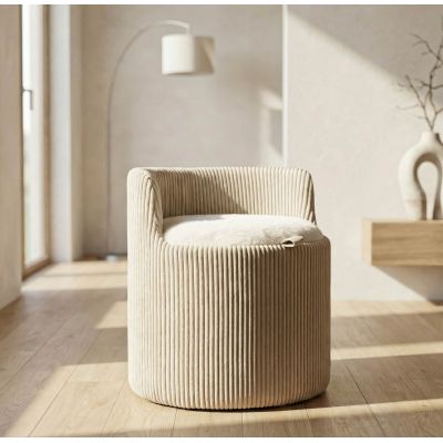 Taburet, Mauro Ferretti, Dublino, 47x53 cm, MDF/poliester, alb