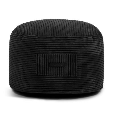 Taburet negru cu tapițerie din catifea reiată Om 60 – SLOWDOWN