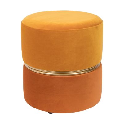 Taburet portocaliu cu tapițerie din catifea Bubbly – White Label