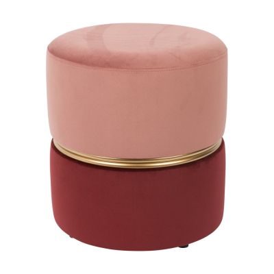 Taburet roșu-roz cu tapițerie din catifea Bubbly – White Label