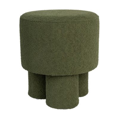 Taburet verde cu tapițerie din țesătură bouclé Marcos – White Label