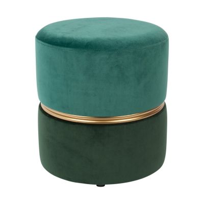 Taburet verde-turcoaz cu tapițerie din catifea Bubbly – White Label