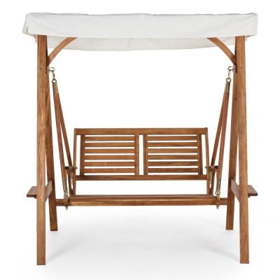 Balansoar de grădină în culoare naturală din lemn masiv Noemi – Bizzotto