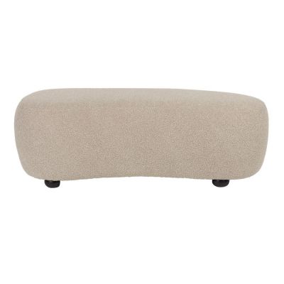 Bancă bej capitonată cu tapițerie din țesătură bouclé Noxx – White Label