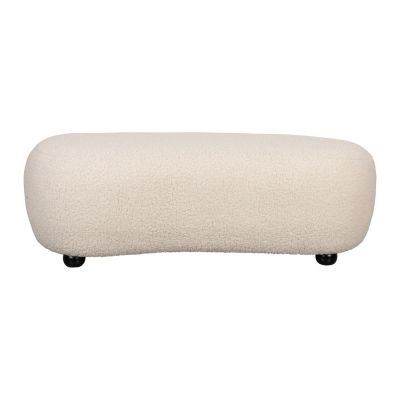 Bancă crem capitonată cu tapițerie din țesătură bouclé Noxx – White Label