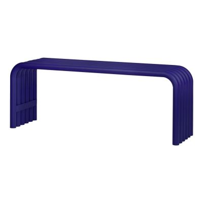 Bancă de grădină albastră din metal Nokk – noo.ma