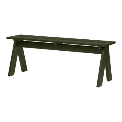 Bancă de grădină verde din lemn masiv Navo – noo.ma