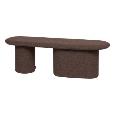 Bancă maro capitonată cu tapițerie din țesătură bouclé Rull – noo.ma