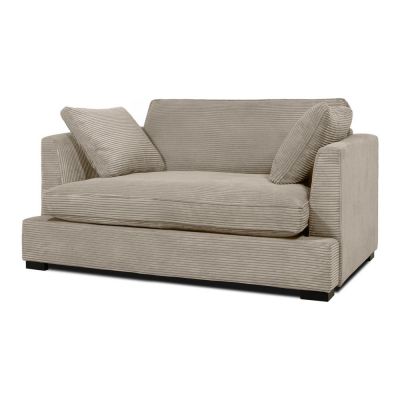 Fotoliu bej cu tapițerie din catifea reiată Mobby – Scandic