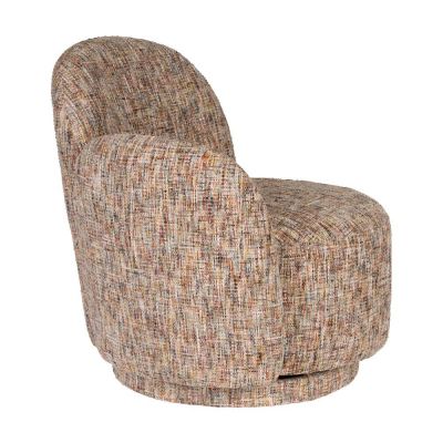 Fotoliu bej pivotant cu tapițerie din chenille Rose – Dutchbone