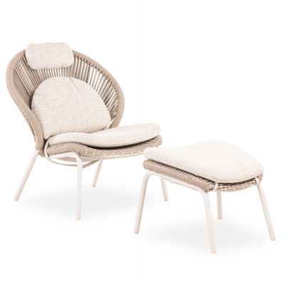 Fotoliu cu taburet TEMPORAL LOUNGE - Beige