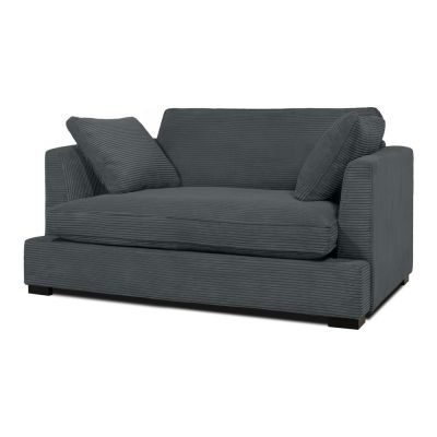 Fotoliu gri cu tapițerie din catifea reiată Mobby – Scandic