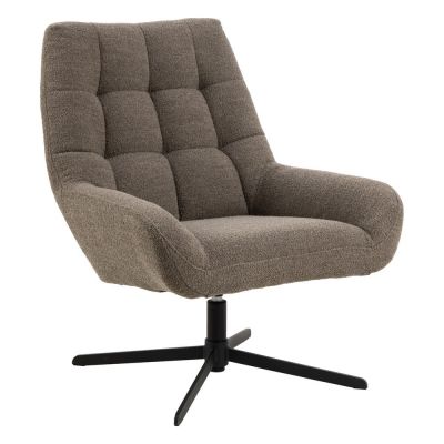 Fotoliu gri/maro cu tapițerie din țesătură bouclé Paris – Actona