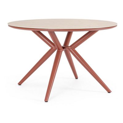 Masă de grădină rotundă cu blat din piatră ø 120 cm Cabas – Bizzotto