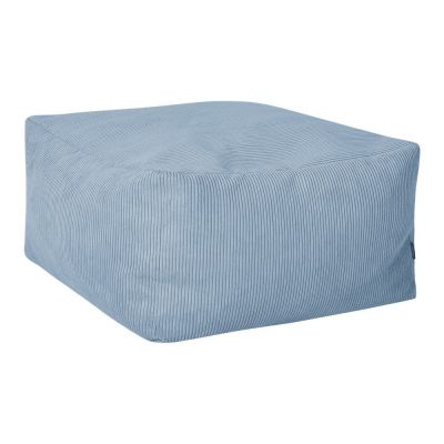 Puf albastru deschis cu tapițerie din catifea reiată Keno – noo.ma