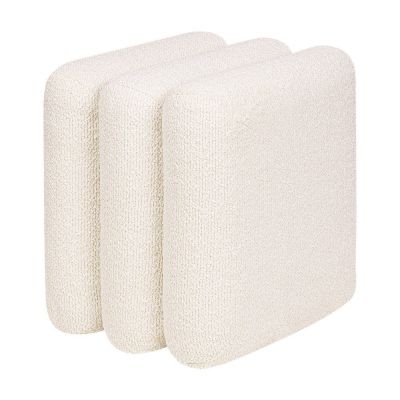 Puf bej cu tapițerie din țesătură bouclé Radd – noo.ma