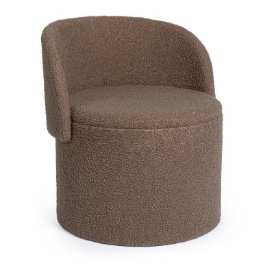 Puf taupe cu tapițerie din țesătură bouclé Anthea – Yes Everyday