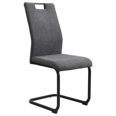 Scaun Cantilever din metal, textil, antracit, negru