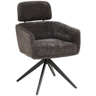 Scaun Cu Brațe din lemn, metal, textil, antracit