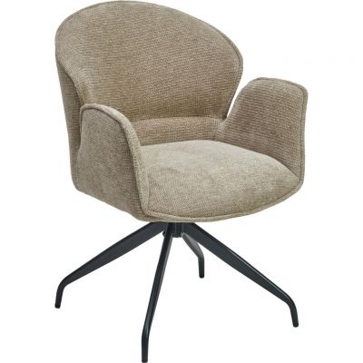 Scaun Cu Brațe din lemn, metal, textil, gri, negru