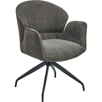 Scaun Cu Brațe din lemn, metal, textil, negru