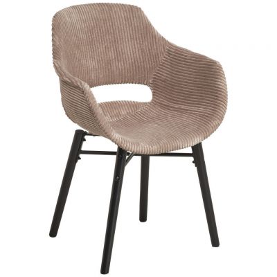 Scaun Cu Brațe din lemn, plastic, textil, maro, negru