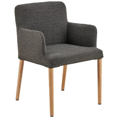 Scaun Cu Brațe din lemn, textil, antracit
