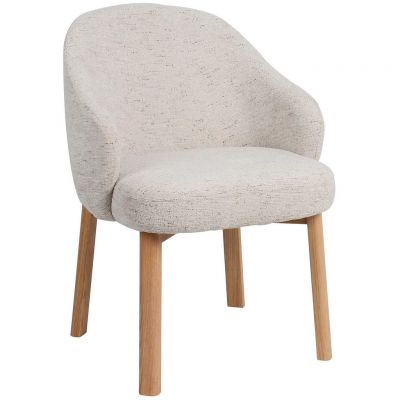 Scaun Cu Brațe din lemn, textil, culoare natur, bej