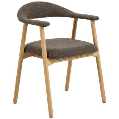 Scaun Cu Brațe din lemn, textil, taupe