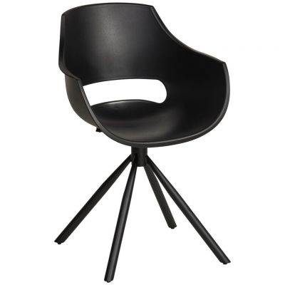 Scaun Cu Brațe din metal, plastic, negru