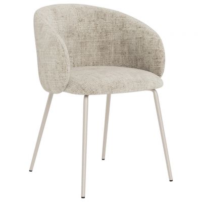 Scaun Cu Brațe din metal, textil, bej